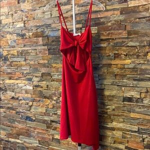 Missguided red tie front split dress